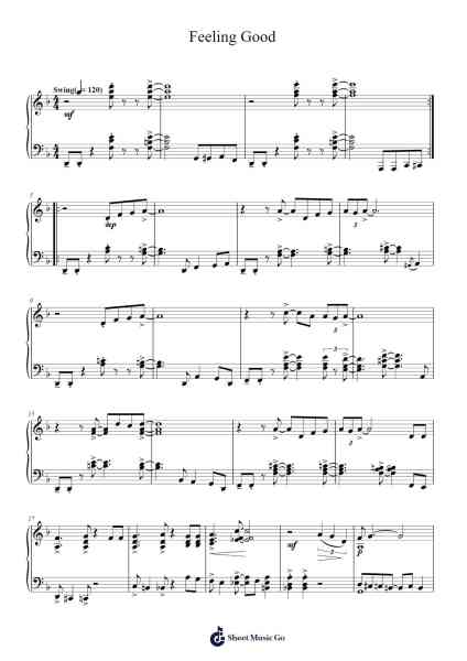 Feeling Good Sheet Music by Michael Bublé-Arr.Fowcoln