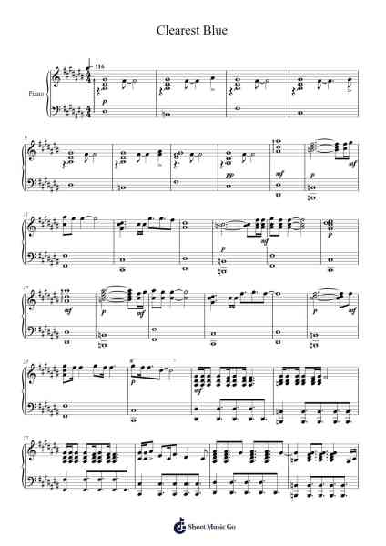 Clearest Blue Sheet Music by Vandice Kimliam-Arr.Nyroy Vebe