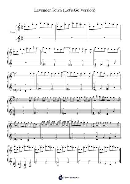 Lavender Town (Let's Go Version) Sheet Music by undefined-Arr.Carlbur