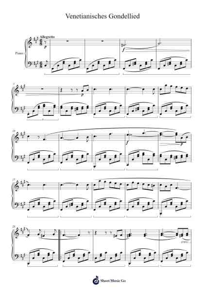 Venetianisches Gondellied Sheet Music by Vincent-Arr.Cooholt Hogreen