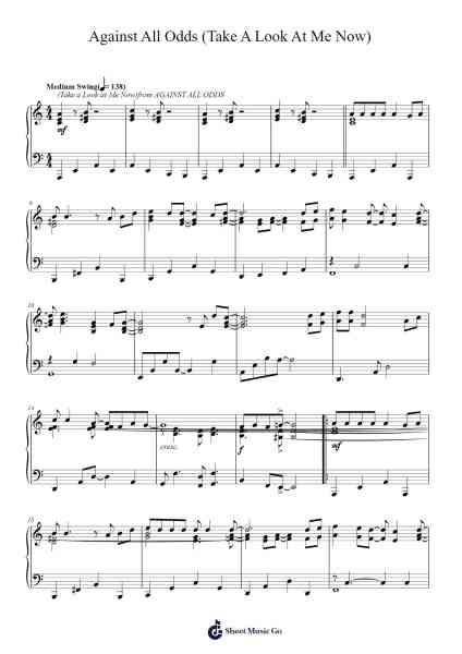 Against All Odds (Take A Look At Me Now) Sheet Music by Phil Collins-Arr.Hoonell Norusk