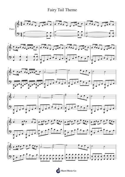 Fairy Tail Theme Sheet Music by Yasuharu Takanashi-Arr.Molsham