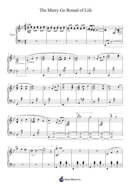 The Merry-Go-Round of Life Sheet Music by Joe Hisaishi-Arr.Kepmill Rexbloor