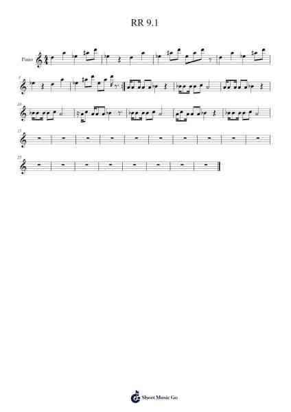 RR 9.1 Sheet Music by Koba la D/Niska-Arr.Phylpeg Bradning