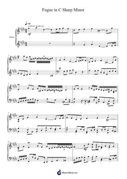 Fugue in C Sharp Minor Sheet Music by undefined-Arr.Consclife Gosden