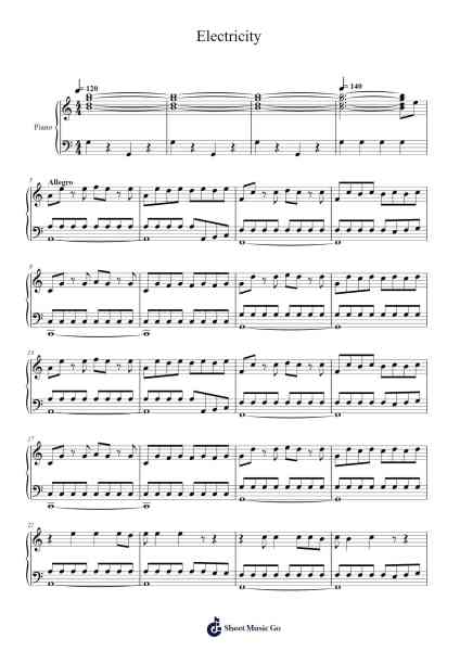 Electricity Sheet Music by Orchestral Manoeuvres in the Dark-Arr.Myrxia Frankpound