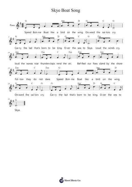 Skye Boat Song Sheet Music by Misc Traditional-Arr.Kylejy Burrene