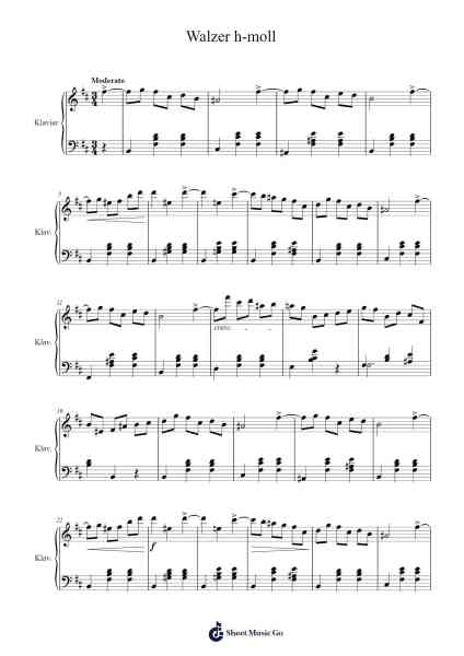Waltz in B Minor, Op. posth. Sheet Music by Frédéric Chopin-Arr.Popnis Drewtience