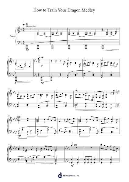 How to Train Your Dragon Medley 1 - 3 Part 1 Sheet Music by John Powell-Arr.Pipril