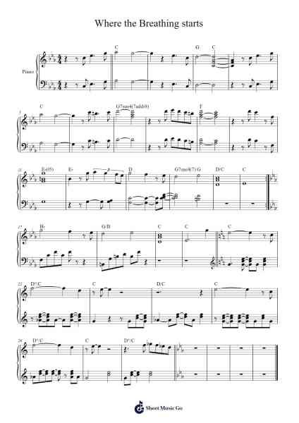 Where the Breathing starts Sheet Music by Tord Gustavsen-Arr.Auwolf