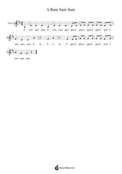 A Ram Sam Sam Sheet Music by Trad-Arr.Joejosh Demptout