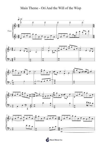 Main Theme - Ori And the Will of the Wisps Sheet Music by Gareth Coker-Arr.Shawloyd