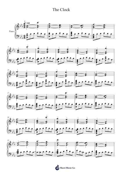 The Clock Sheet Music by Louipel-Arr.Jackbing Priceliot