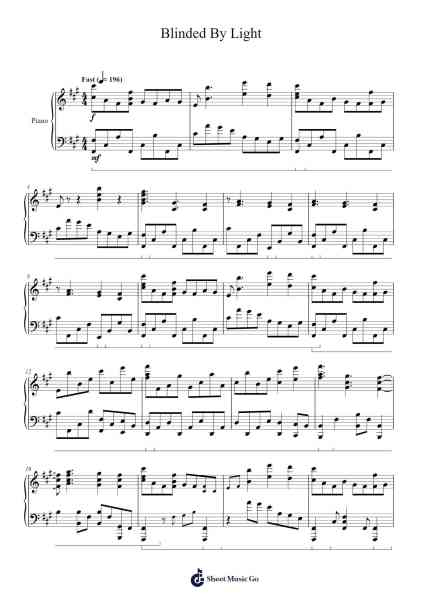 Blinded By Light Sheet Music by Masashi Hamauzu-Arr.Besder
