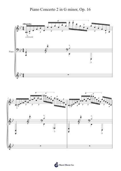 Piano Concerto No. 2 in G Minor, Op. 16: Excerpt Sheet Music by Sergei Prokofiev-Arr.Krispert