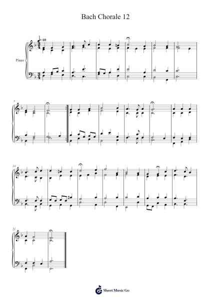 Chorale No. 12 Sheet Music by Austin Chan-Arr.Cisgrey