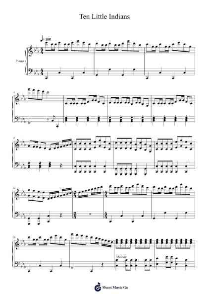 Ten Little Indians Sheet Music by Micah Hall-Arr.Gemcam Lanbert