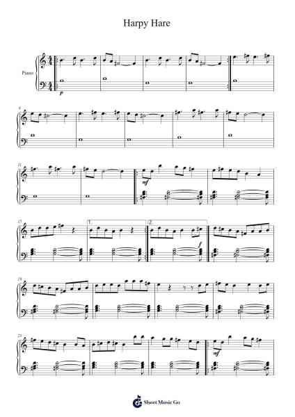 Harpy Hare Sheet Music by Yaelokre-Arr.Alickbush