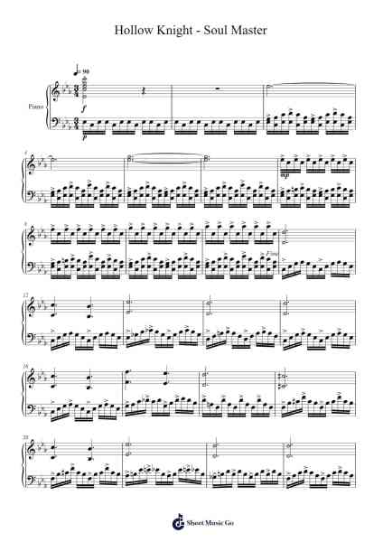 Hollow Knight - Soul Master Sheet Music by Christopher Larkin-Arr.Kirkckle Clarkckle