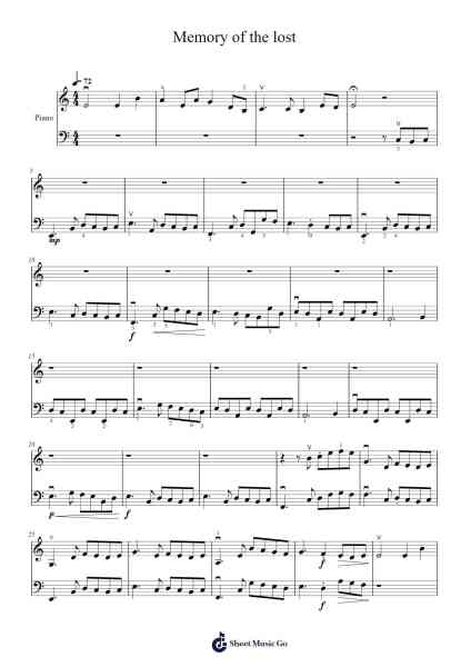 Memory of the lost Sheet Music by Go Shiina-Arr.Osrias Drewnia