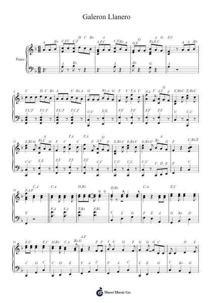 Galeron Llanero Sheet Music by Alejandro Wills-Arr.Croftsgreg