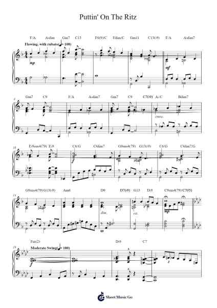 Puttin' On The Ritz Sheet Music by Irving Berlin-Arr.Glalain Borhys
