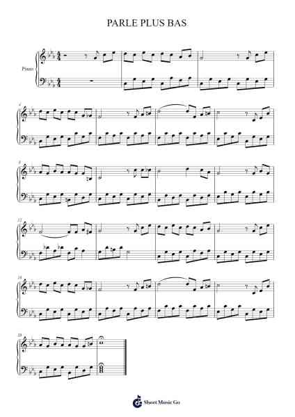 PARLE PLUS BAS Sheet Music by Iris Vermeire-Arr.Charfra Tesscer