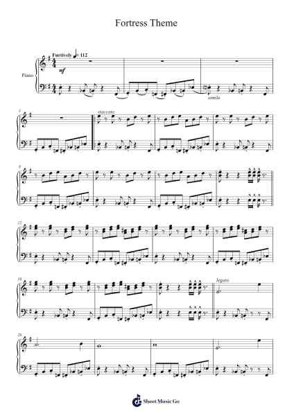 Fortress Theme Sheet Music by Huny Mansle-Arr.Wordcox Maxjack