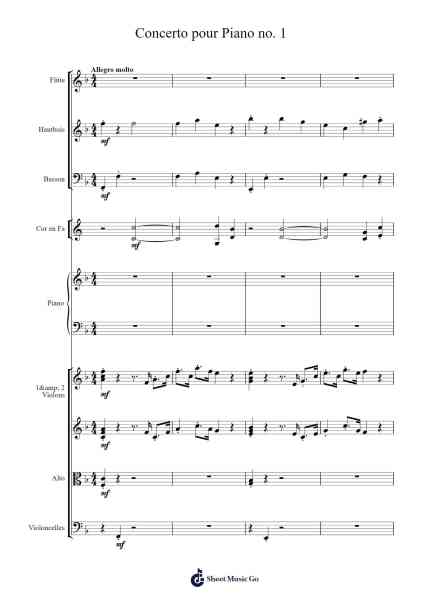 Concerto pour Piano no. 1 Sheet Music by Geofshua-Arr.Bosphia Wisell