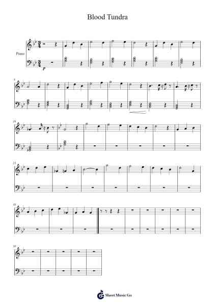 Blood Tundra Sheet Music by WildWorks-Arr.Urkuk Joneswat