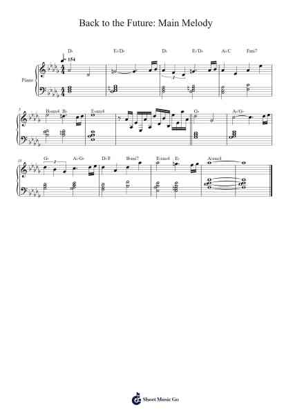 Back to the Future: Main Melody 乐谱由 Alan Silvestri - 编曲 Upving