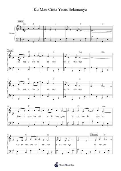 Ku Mau Cinta Yesus Selamanya Sheet Music by Theowar Sailsbald-Arr.Conboyle