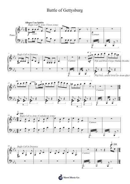 Battle of Gettysburg Sheet Music by E. T. Paull-Arr.Xefunk Huttrick
