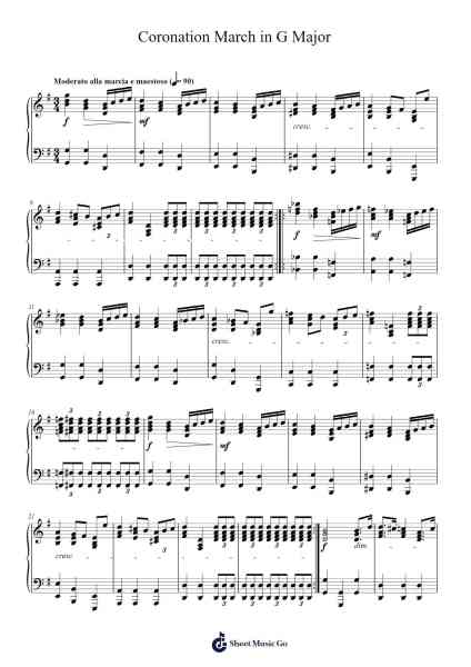 Coronation March in G Major Sheet Music by Cookeda-Arr.Flowergess