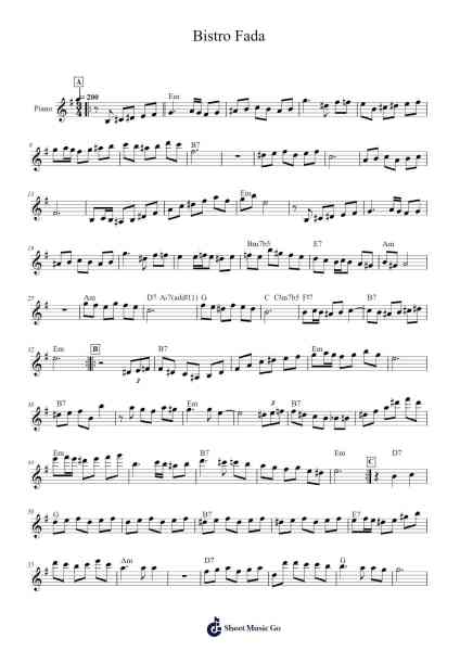Bistro Fada Sheet Music by Stephane Wrembel-Arr.Caerwood Belch