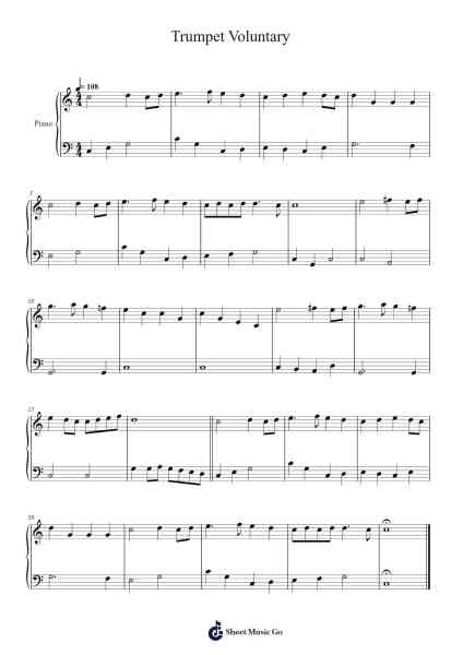 Trumpet Voluntary Sheet Music by Jeremiah Clarke-Arr.Humeleen Bachnat