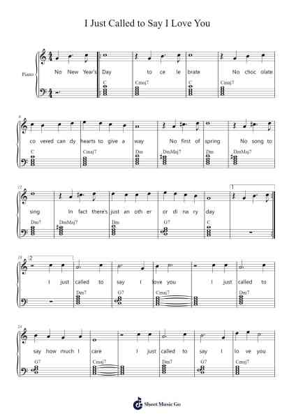 I Just Called To Say I Love You Sheet Music by undefined-Arr.Wilbeth