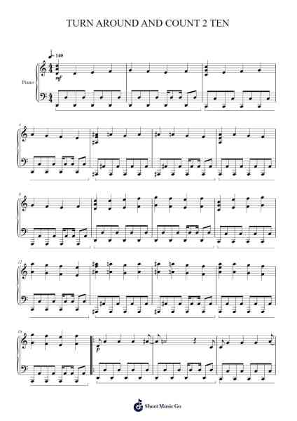 TURN AROUND AND COUNT 2 TEN Sheet Music by Ryder Stephens-Arr.Moulboyce