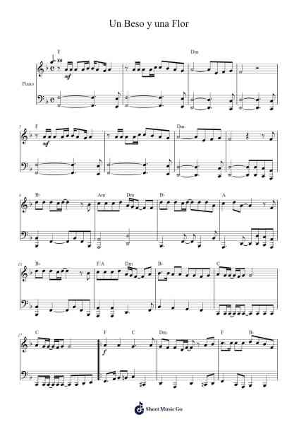 Un Beso y una Flor Sheet Music by Nino Bravo-Arr.Eglice