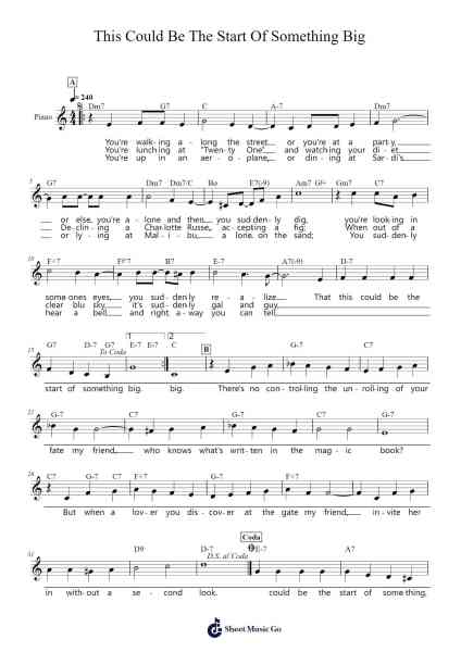 This Could Be The Start Of Something Big Sheet Music by Steve Allen-Arr.Rodve Wardann