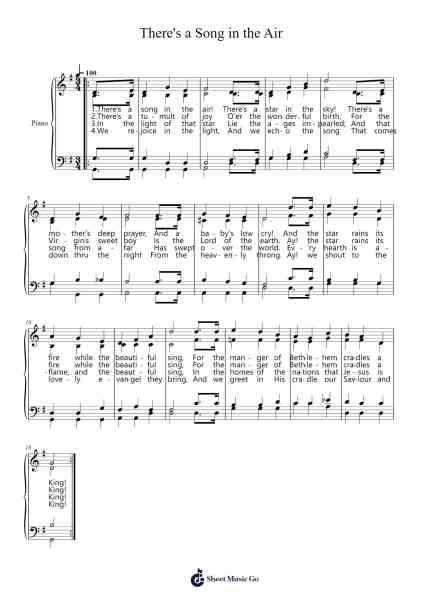 There's a Song in the Air Musica per pianoforte di undefined - Arr.Keatsrid Burnsgo