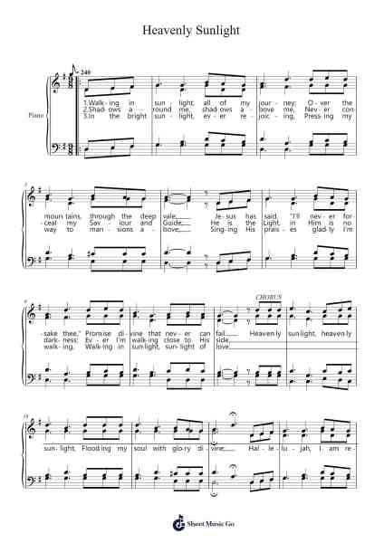 Heavenly Sunlight Sheet Music by George H. Cook-Arr.Jackbing Priceliot