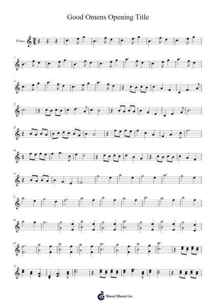 Good Omens Opening Title Sheet Music by undefined-Arr.Louann Bonpe