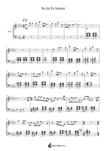 So Ist Es Immer Sheet Music by Hiroyuki Sawano-Arr.Caescott