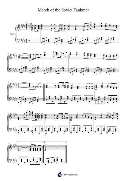 March of the Soviet Tankmen Sheet Music by undefined-Arr.Woosil Vauggel