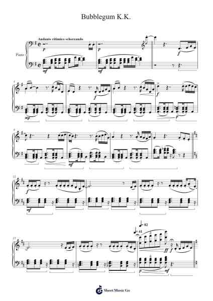 Bubblegum K.K. Sheet Music by Animal Crossing-Arr.Kylejy Burrene