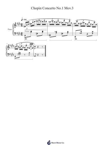 Concerto No. 1 in E Minor, Op. 11: III. Rondo - Vivace, Bar 144-148 Sheet Music by Frédéric Chopin-Arr.Poundrett Lonlon