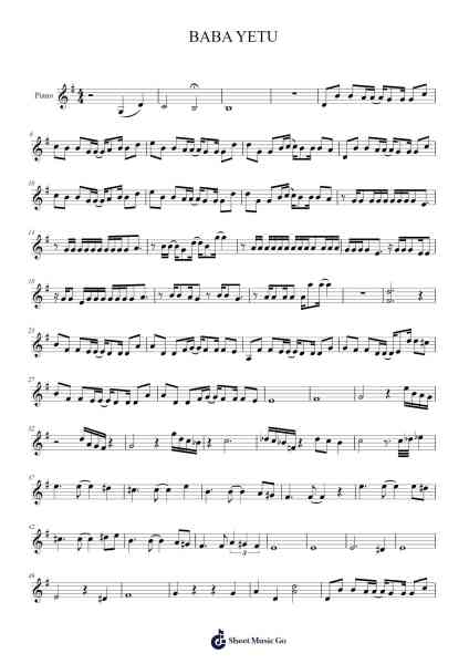 BABA YETU Sheet Music by Christopher Tin-Arr.Shamens Xedric