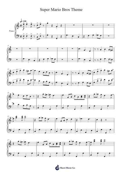 Super Mario Bros Theme Sheet Music by doriangsinyiu-Arr.Crylip