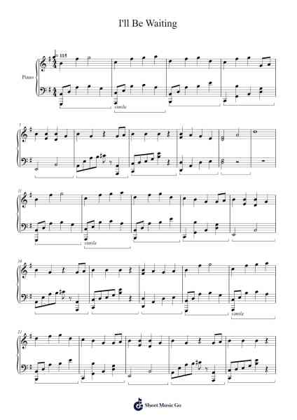 I'll Be Waiting Sheet Music by Mandopony-Arr.Himorse